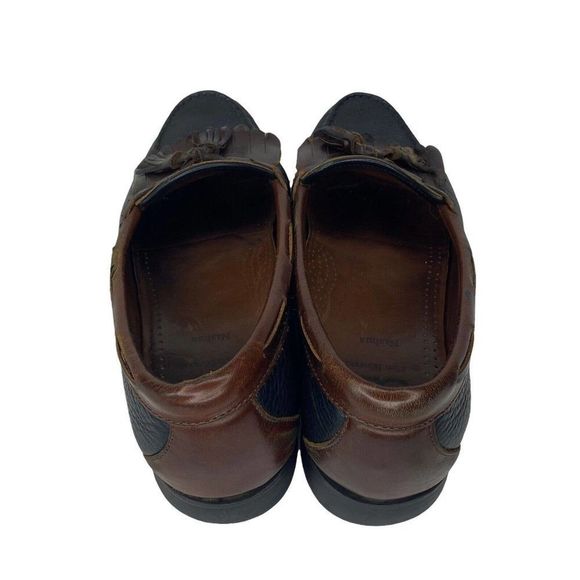 Allen Edmonds Nashua Loafers Men's 10 Brown Black Leather Tassels Slip On Shoe - Picture 6 of 9